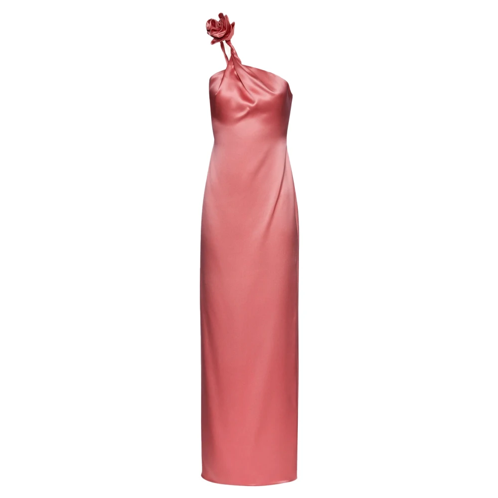 Magda Butrym Roze One-Shoulder 3D Bloemen Jurk Pink Dames