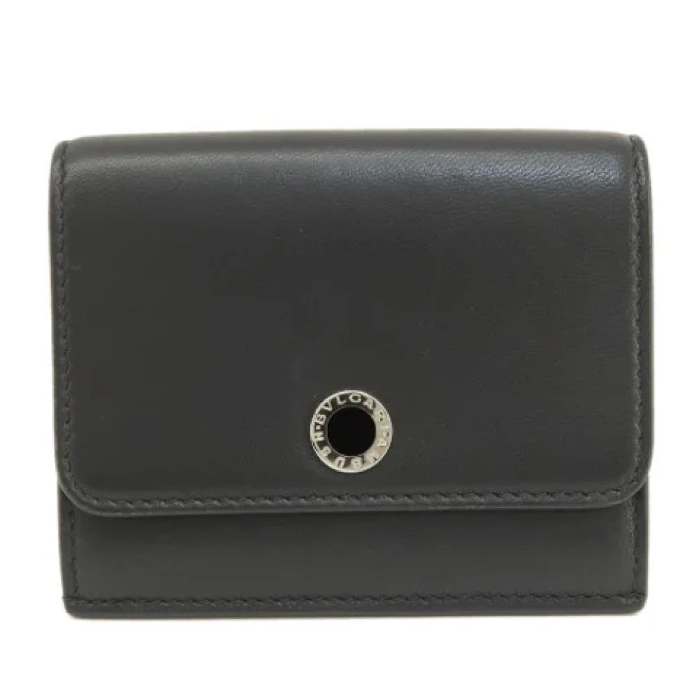 Bvlgari Vintage Pre-owned Leather wallets Black Dames