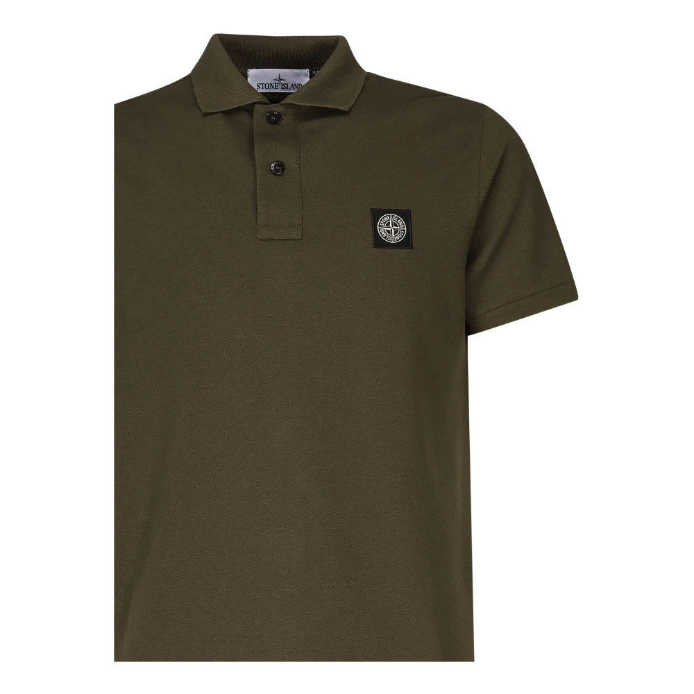 Stone Island Groene Poloshirt met Logopatch Green Heren