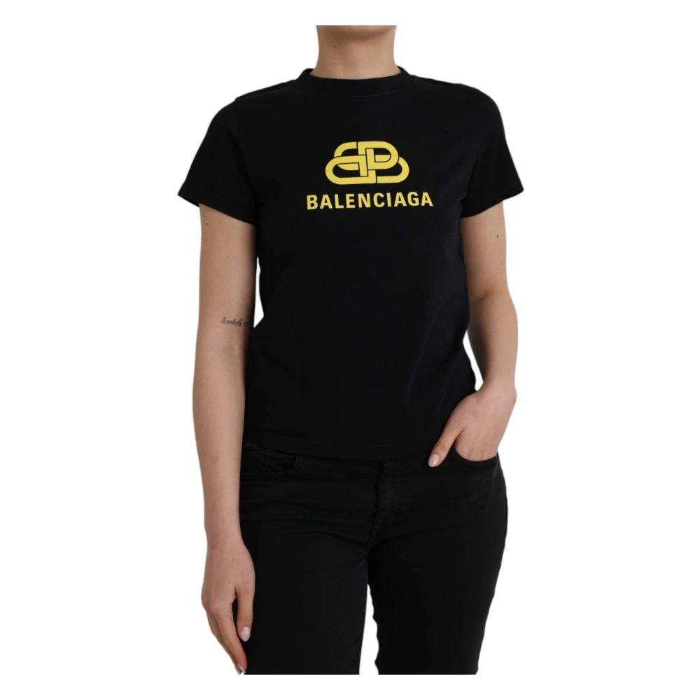 Balenciaga Logo Print T-Shirt Black, Dam