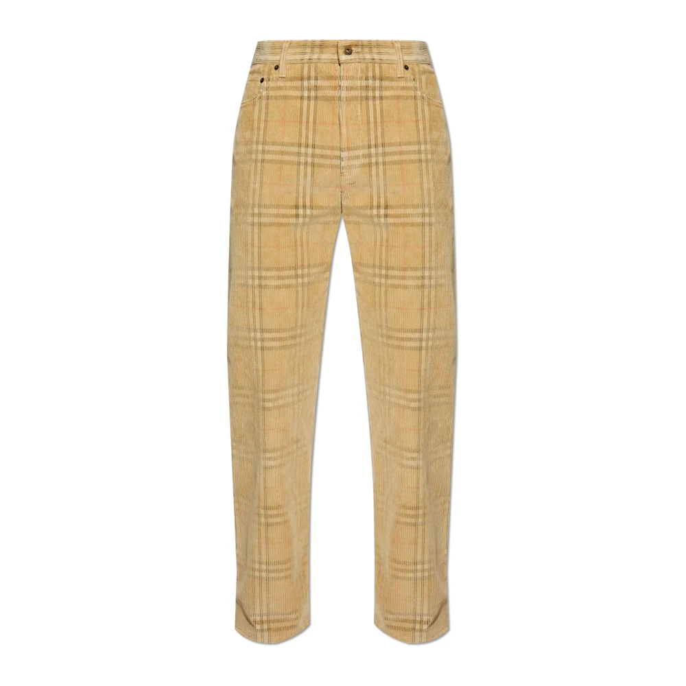 Burberry Men's Beige Corduroy Trousers Fred - Straight Trousers - L - Trousers