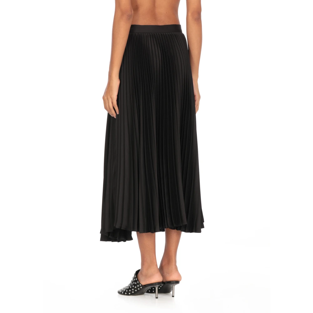 Jil Sander Zwarte Geplooide Rok voor Vrouwen Black Dames