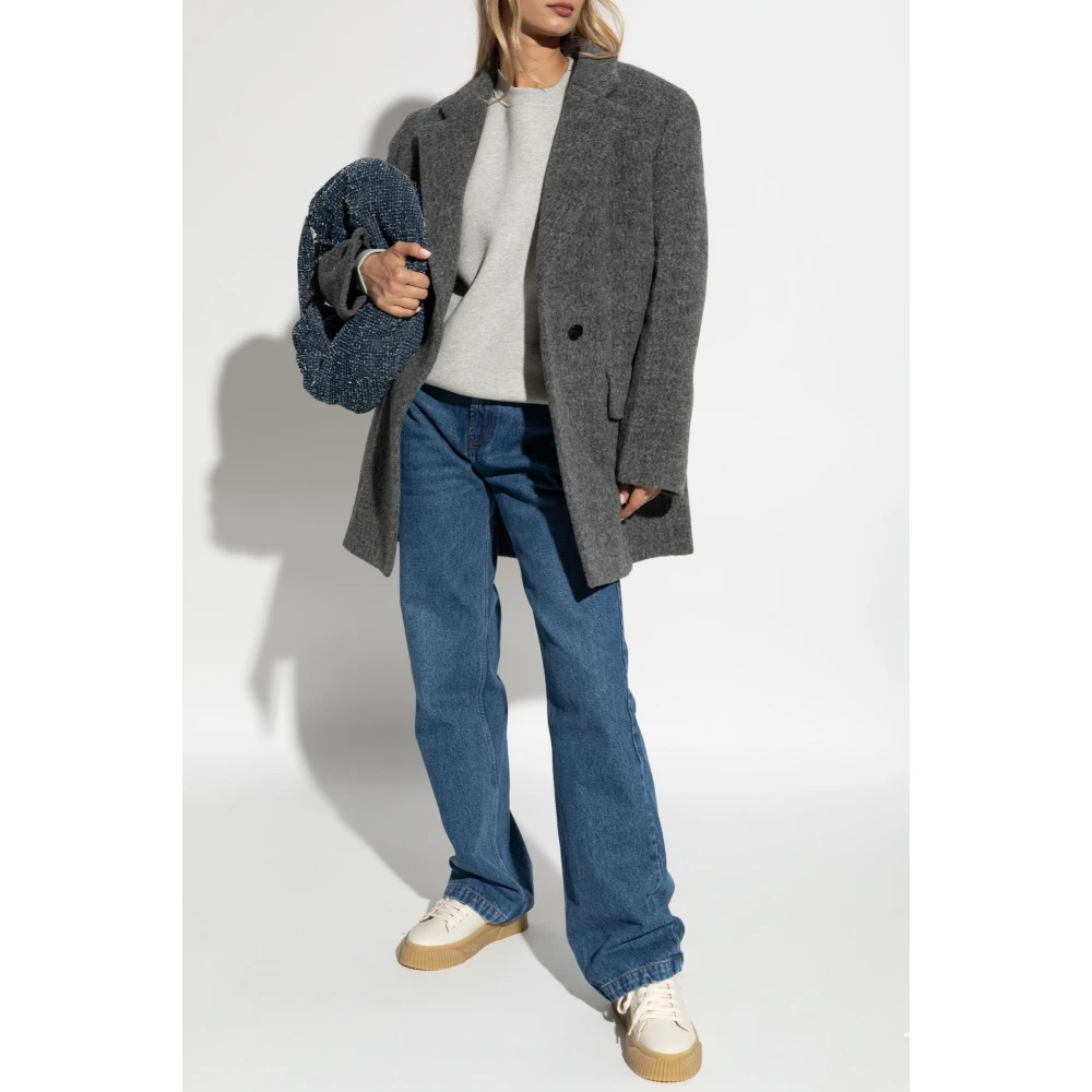 Jil Sander Wollen jas Gray Dames