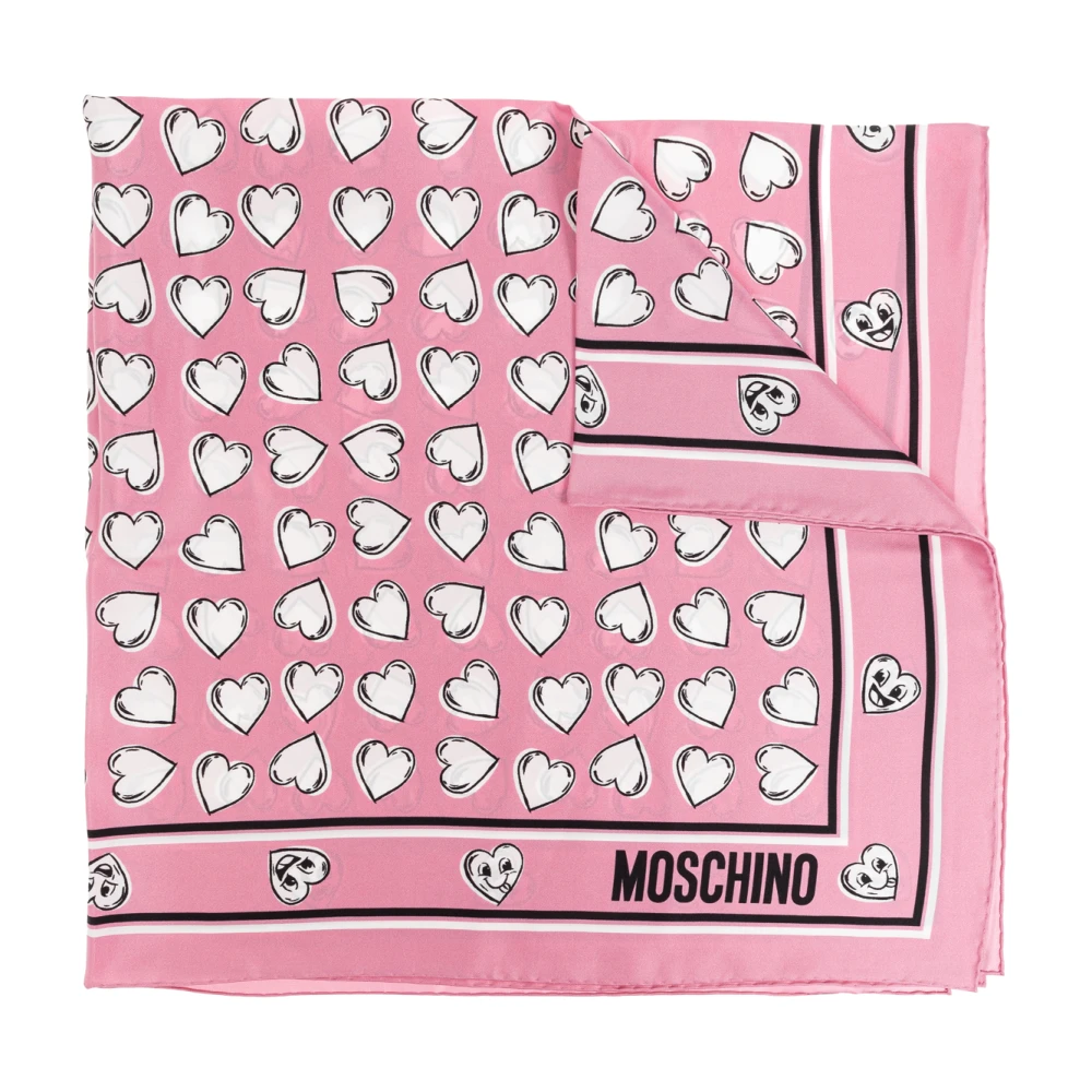 Moschino Zijden sjaal met print Pink Dames