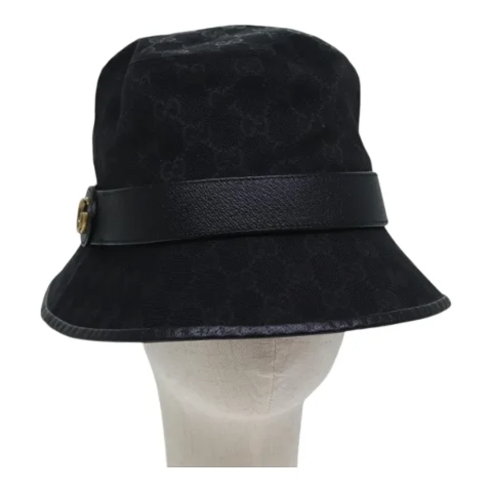 Gucci Vintage Pre-owned Canvas hats Black Dames