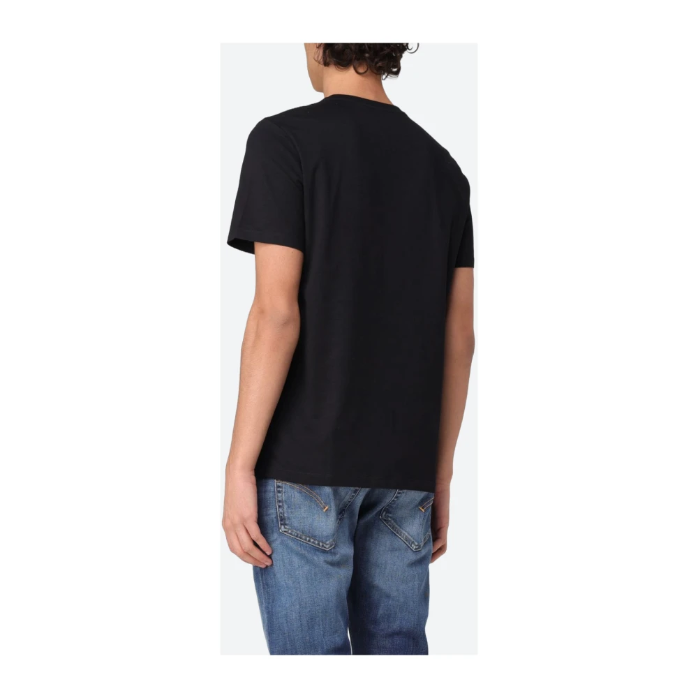 Dondup Katoenen Jersey T-shirt met Zijprint Black Heren