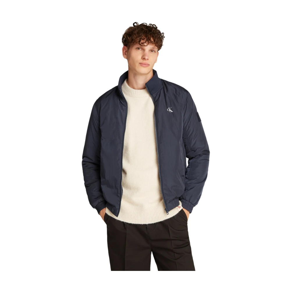 Calvin Klein Stijlvolle Blauwe Jas voor Mannen Blue Heren