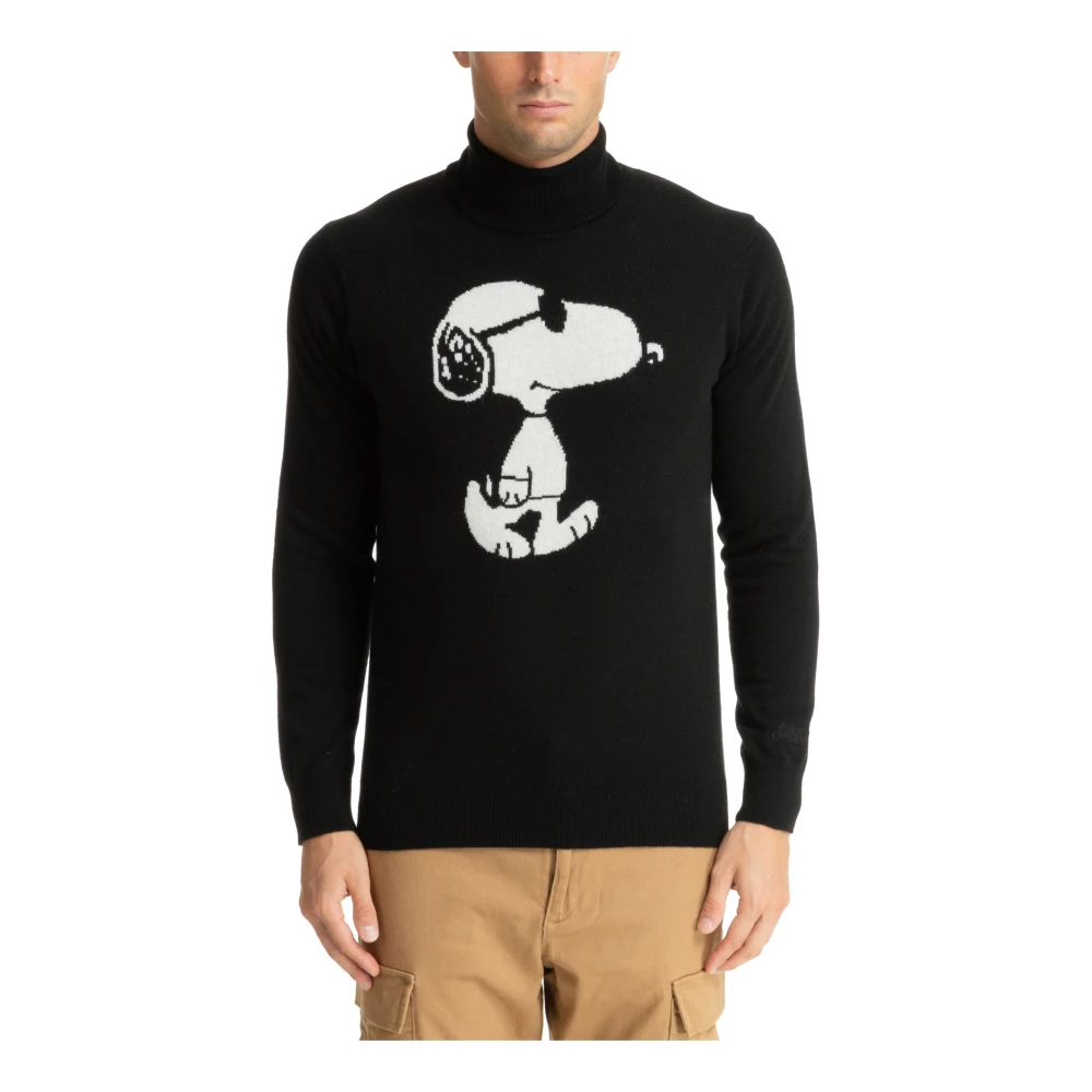 MC2 Saint Barth Abstract Multicolor Rolhals Trui Black Heren