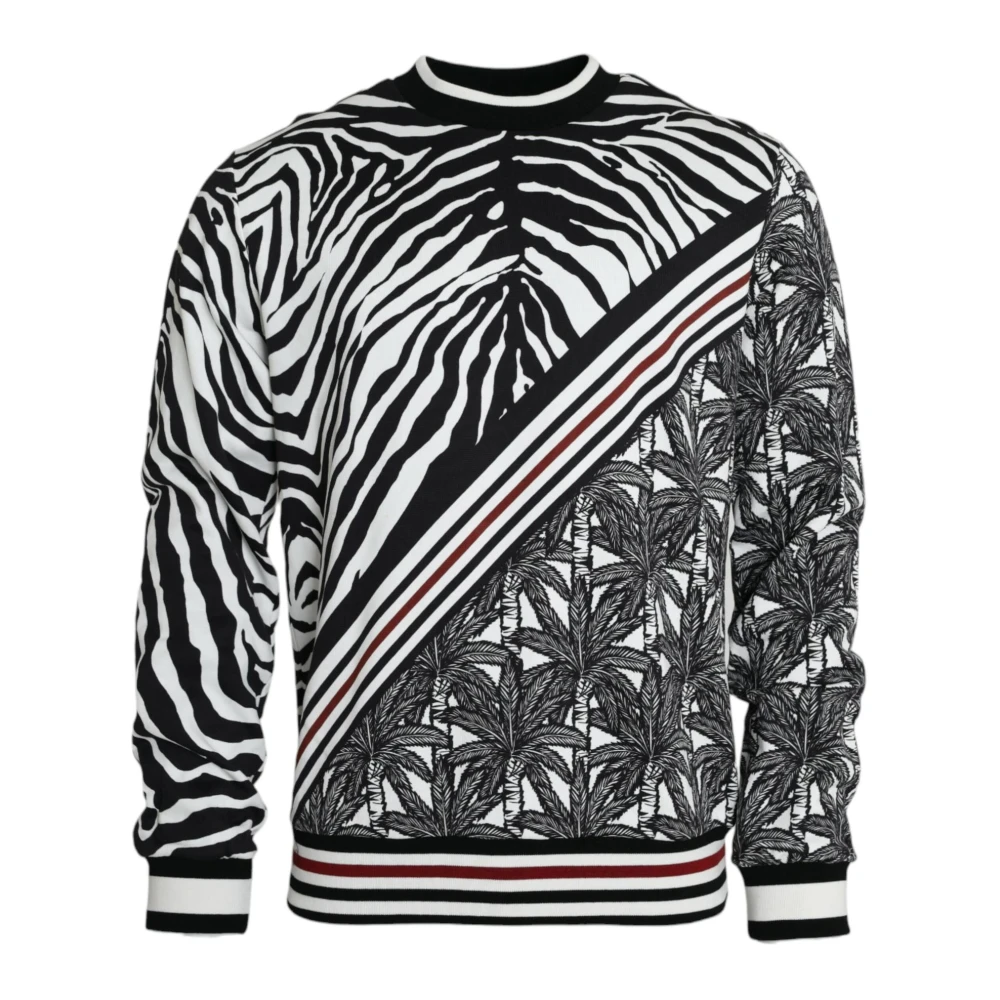 Dolce & Gabbana Zebra Boom Patroon Crew Neck Sweater Multicolor Heren