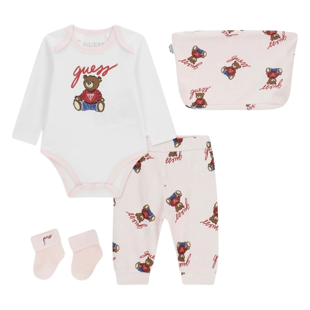Guess Women's Pink Teddy Bear Bodysuit Set