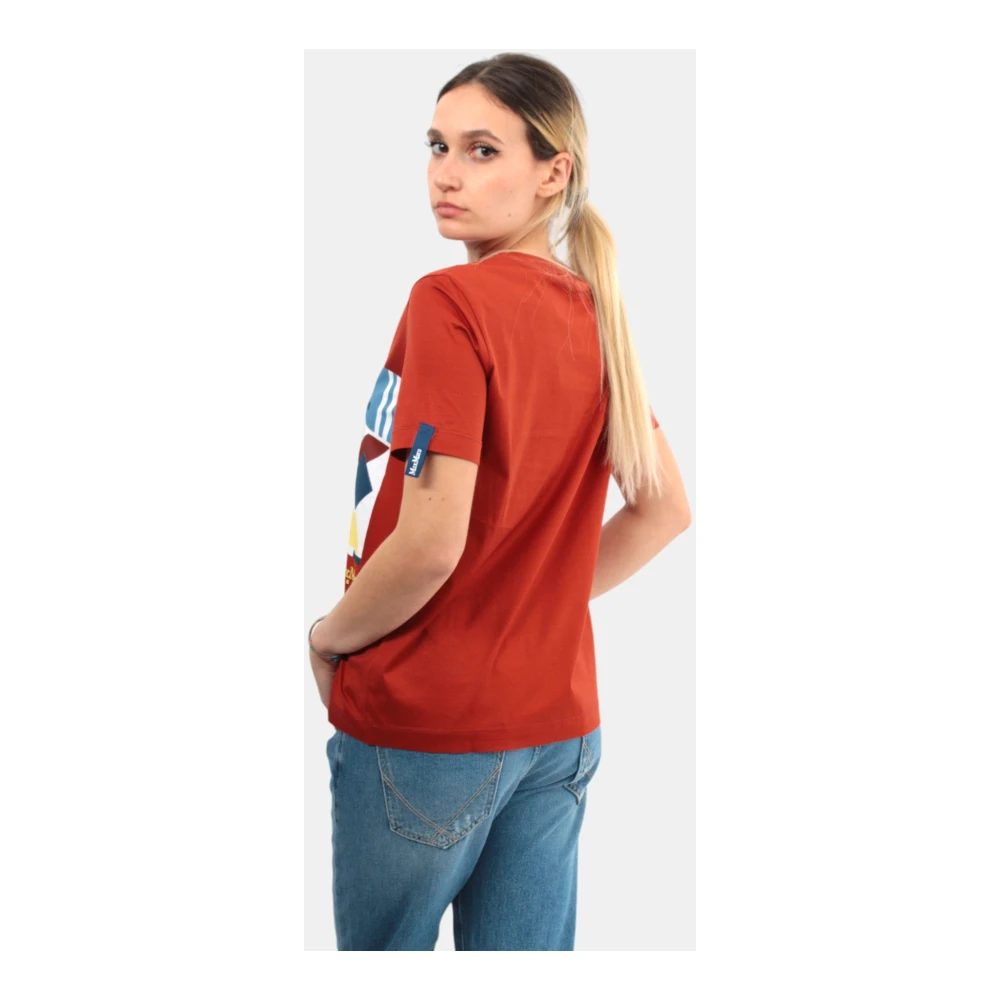 Max Mara Oranje T-shirt met Front Print Orange Dames