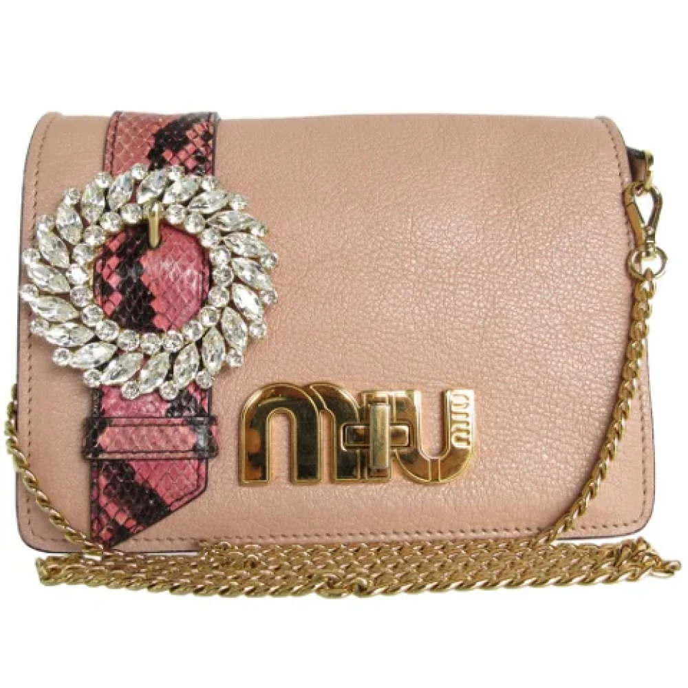 Miu Pre-owned Leather shoulder-bags Pink Dames