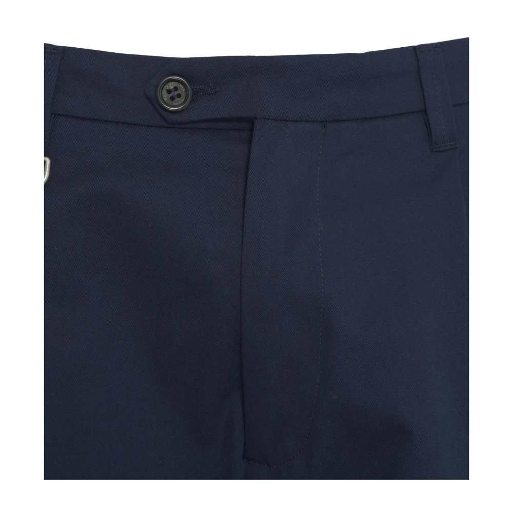 Paolo Pecora Blauwe Chino met Plooien Blue Heren