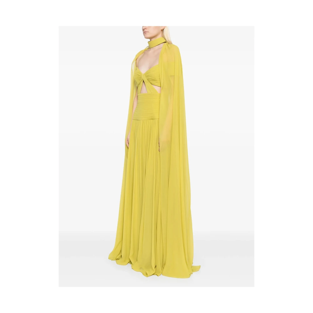 Elie Saab Lichtgroene Sweetheart Neck Jurk Yellow Dames