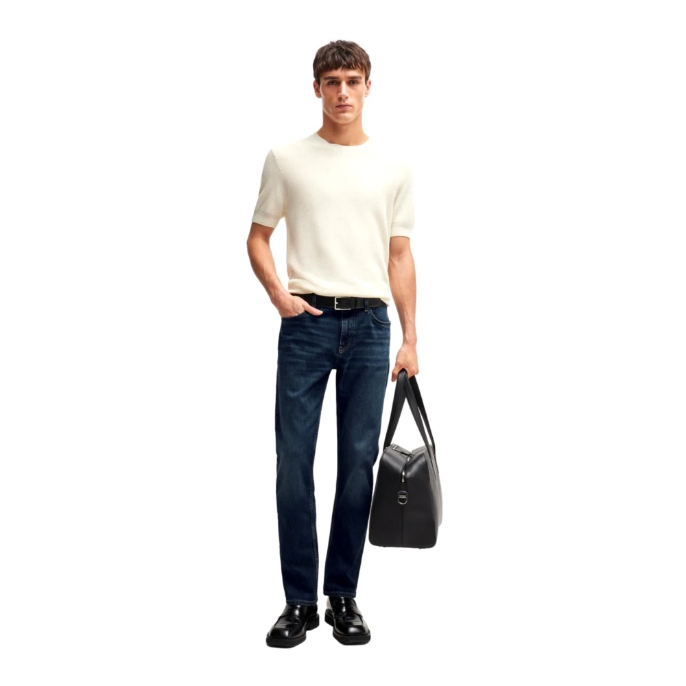 Hugo Boss Slim Fit Donkerblauwe Stretch Denim Jeans Blue Heren