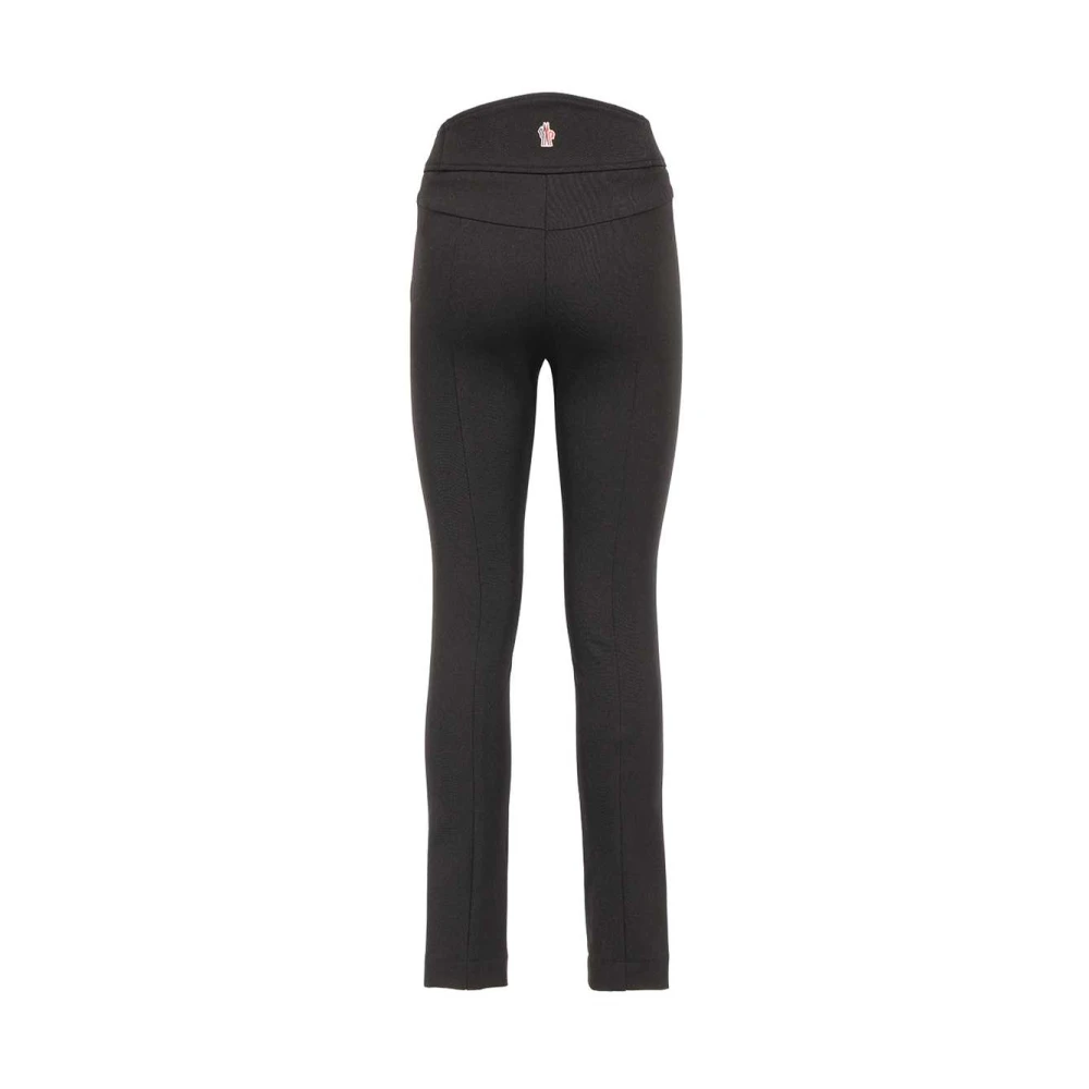 Moncler Elastische Bush Broek met Logo Patch Black Dames