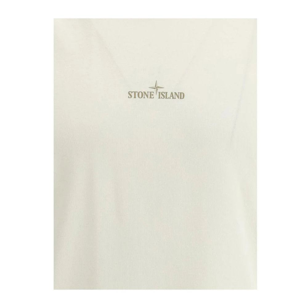 Stone Island Monogram Crew Neck T-shirt met Raglanmouwen Beige Heren