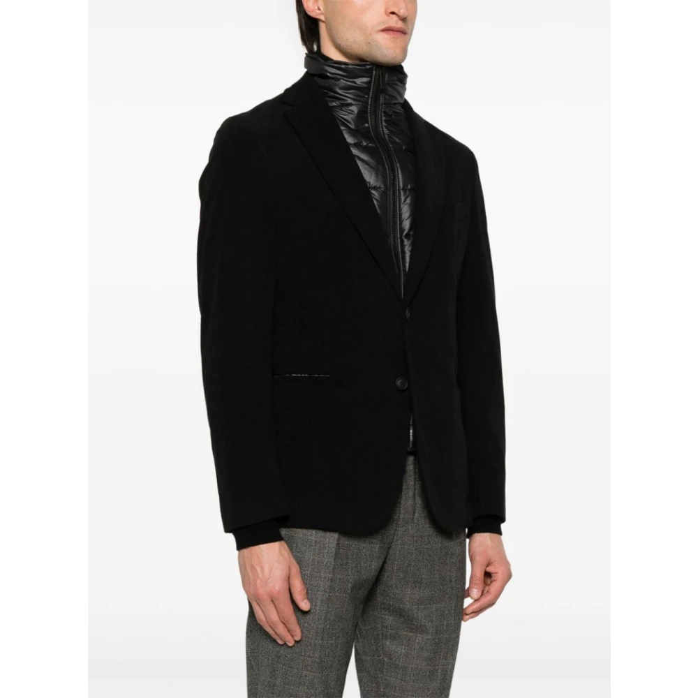 Hugo Boss Gelaagde Zwarte Ribfluwelen Jas Black Heren