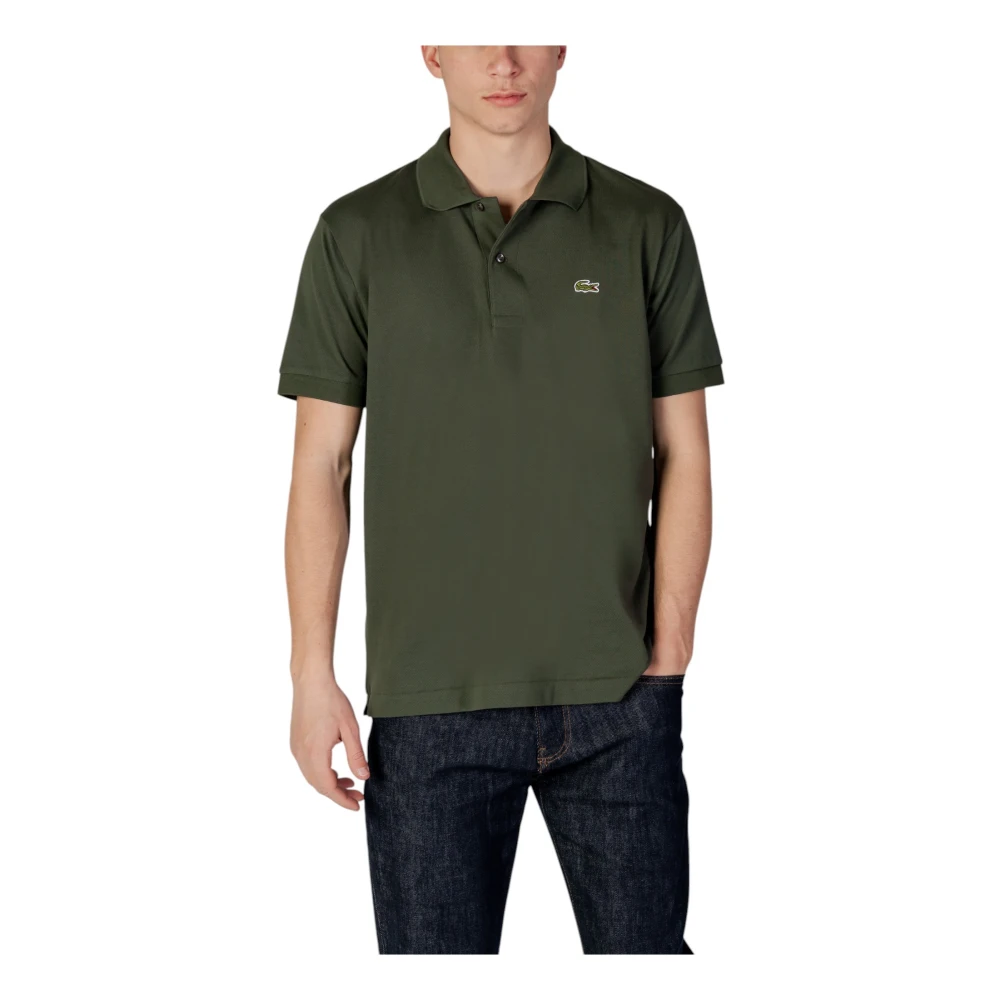 Lacoste Men's Green Polo Shirts, S, Polo Shirt With Button Fastening