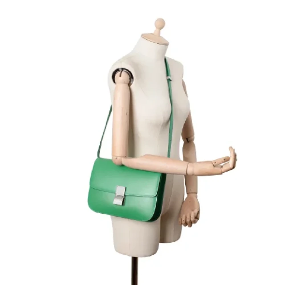 Celine Vintage Pre-owned Leather celine-bags Green Dames