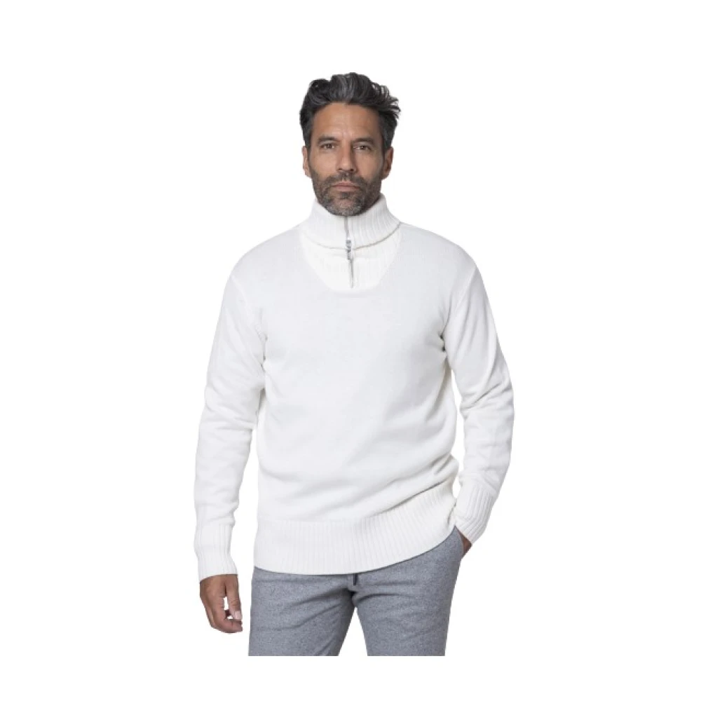 Karl Lagerfeld Off-white pullover met ritssluiting White Heren