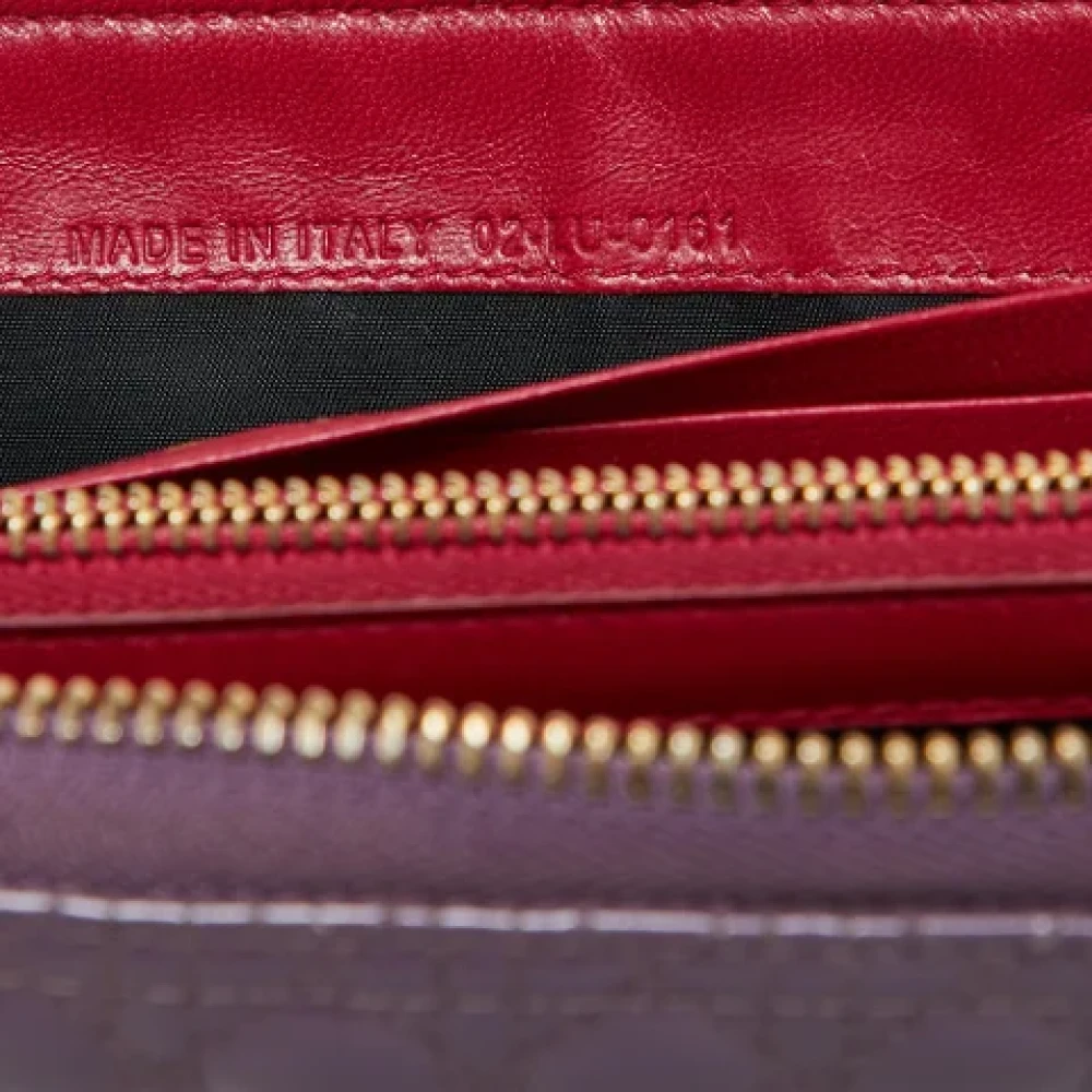 Dior Vintage Pre-owned Leather wallets Purple Dames