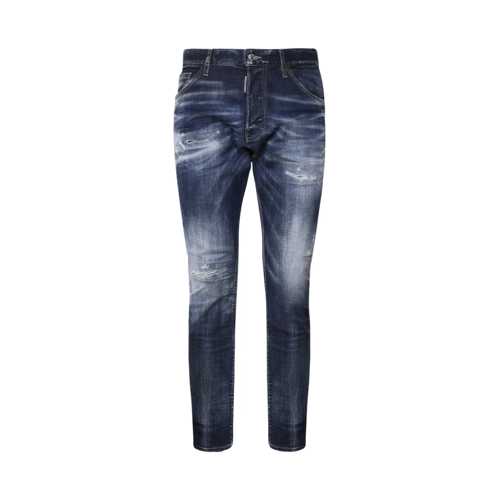 Dsquared2 Donkerblauwe Klassieke Vijf Zakken Jeans Blue Heren