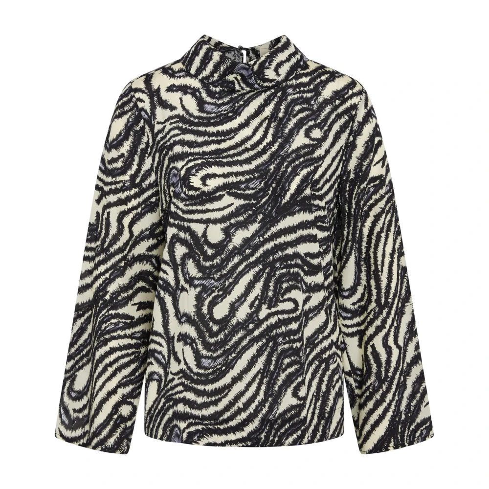 Heartmade Elegante Gedrapeerde Manta Shirt in Zwart Black Dames