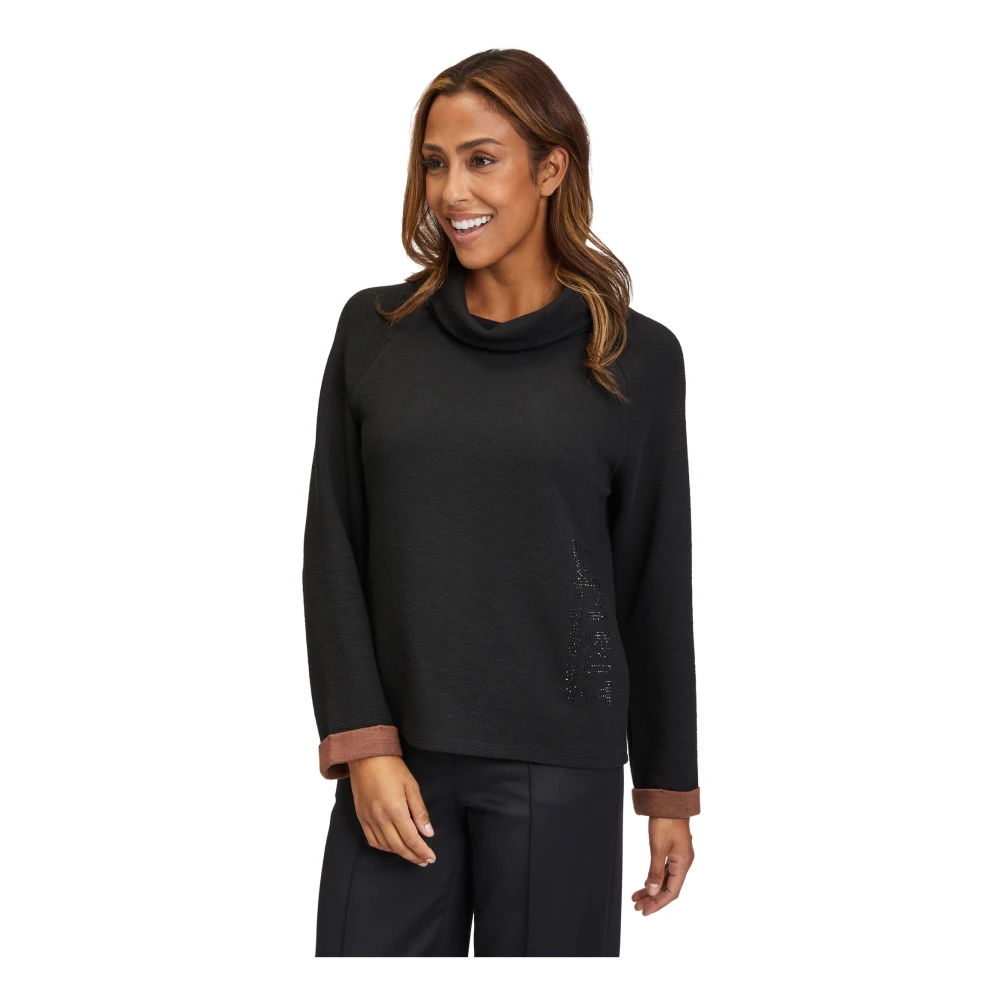 Betty Barclay Glitter Turtleneck Sweatshirt Black Dames