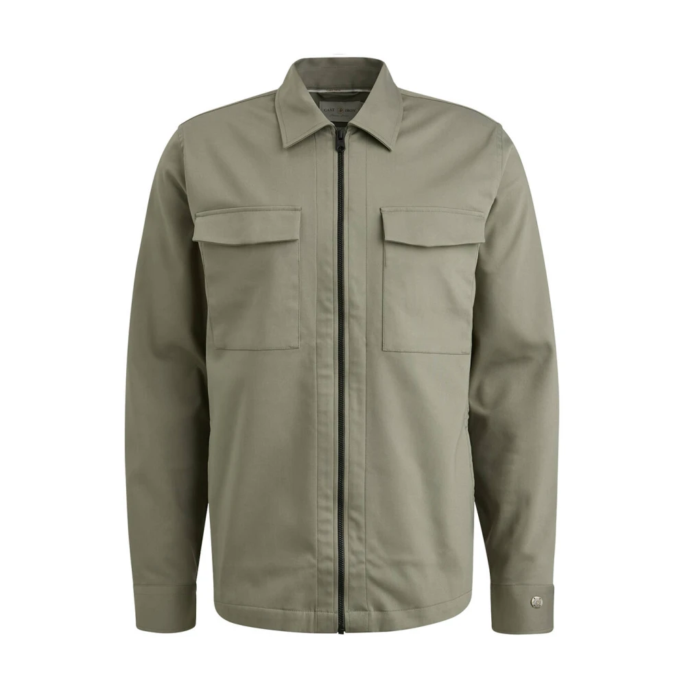 Cast Iron Overshirt Lange Mouwen Shirt Reguliere Stijl Green Heren