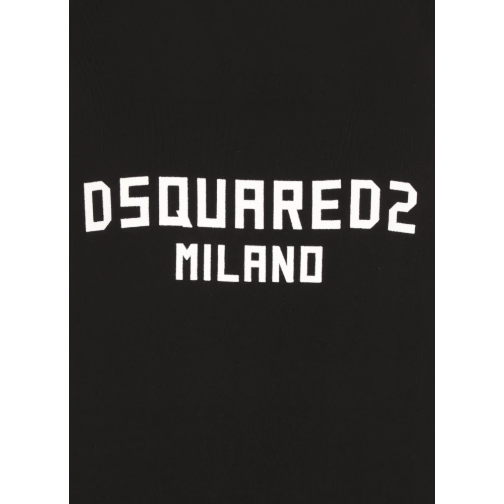 Dsquared2 Zwarte Katoenen T-shirt met Logo Black Heren