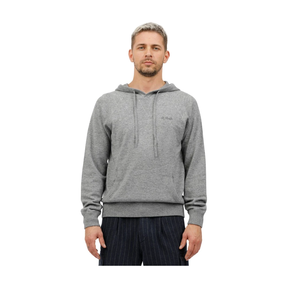 MC2 Saint Barth Geborduurd logo hoodie Willbur sweatshirt Gray Heren