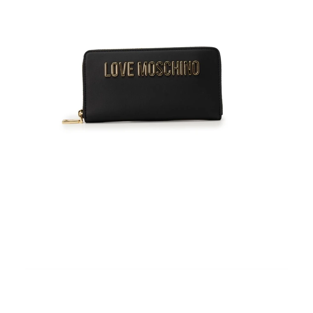 Love Moschino Zwarte ritssluiting portemonnee stijlvolle keuze Black Dames