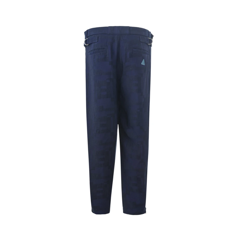 Emporio Armani Relaxed Fit Riem Broek Blue Heren