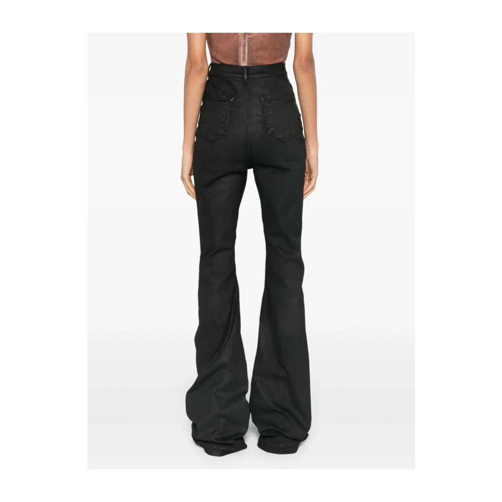 Rick Owens Zwarte High Waisted Slim Fit Jeans Black Dames
