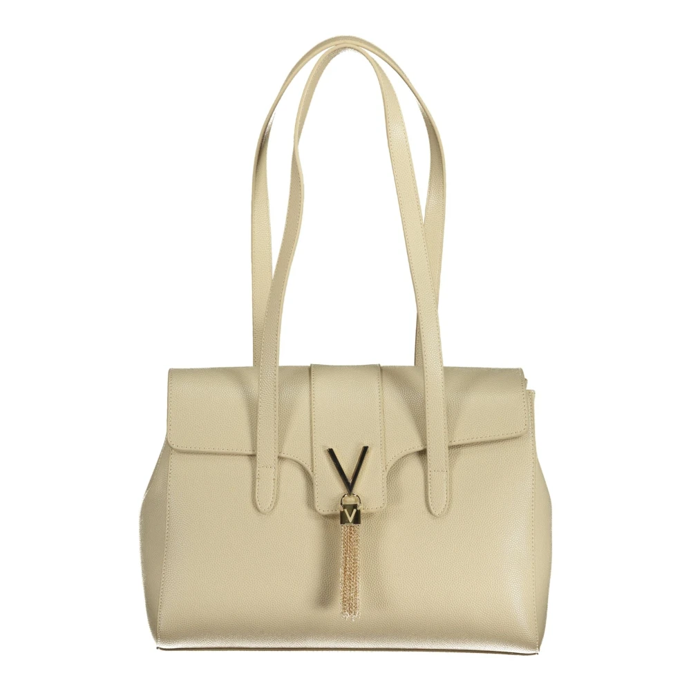 Valentino by Mario Valentino Beige Schoudertas met Ritssluiting Beige Dames