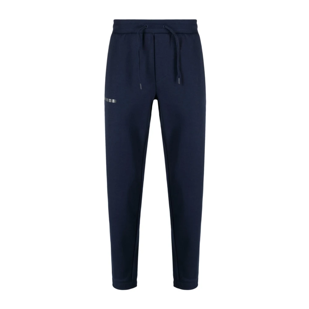 Emporio Armani Ea7 Mannelijk Blauw Broeken Heren, M, Logo Print Trainingsbroek