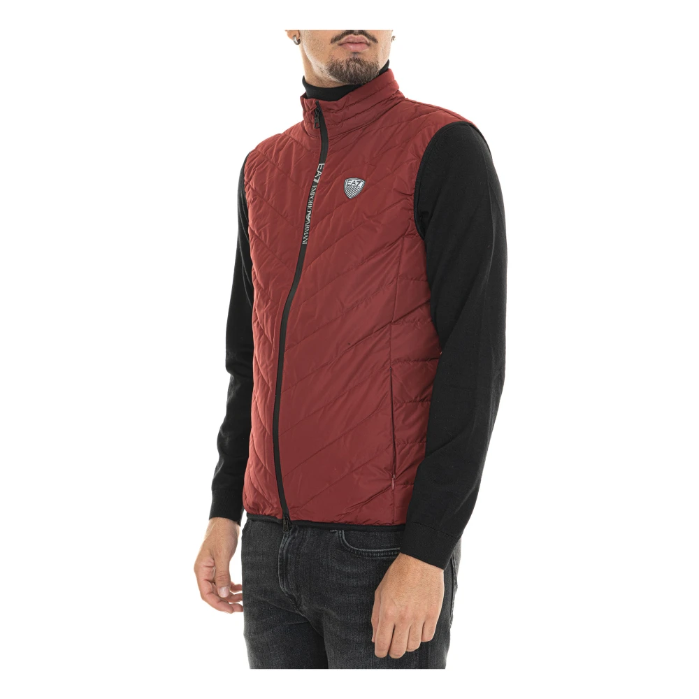 Emporio Armani EA7 Gewatteerde Vest met Zijlogo Red Heren