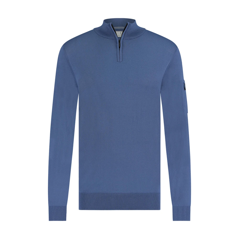 Born With Appetite Race Halfzip Pullover Blue Heren