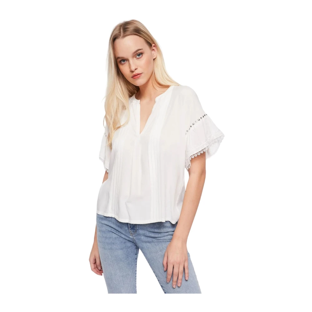 Gaudi Korte Mouw Blouse White Dames