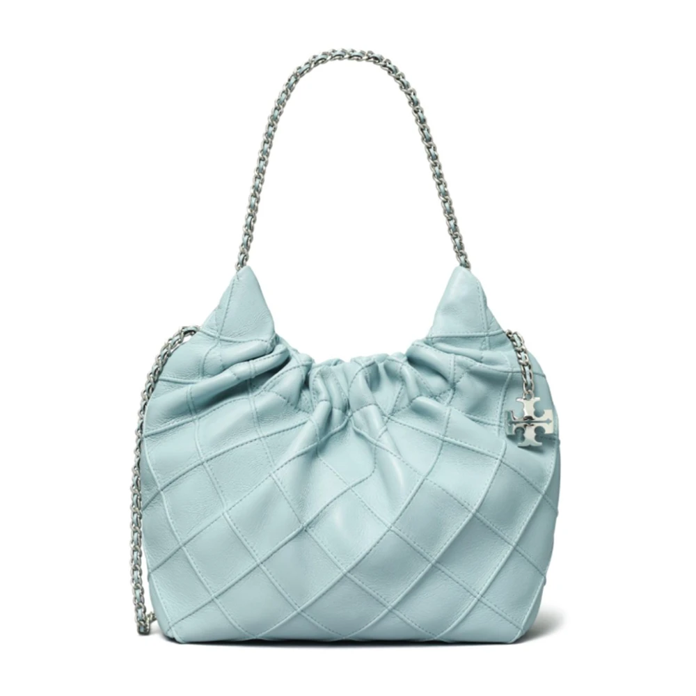 TORY BURCH Heldere Blauwe Nappa Leren Schoudertas Blue Dames