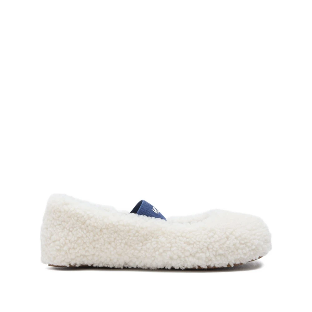 Moon Boot Ballerina Shoes, Female, 7 Uk, Shearling Ballerinas White