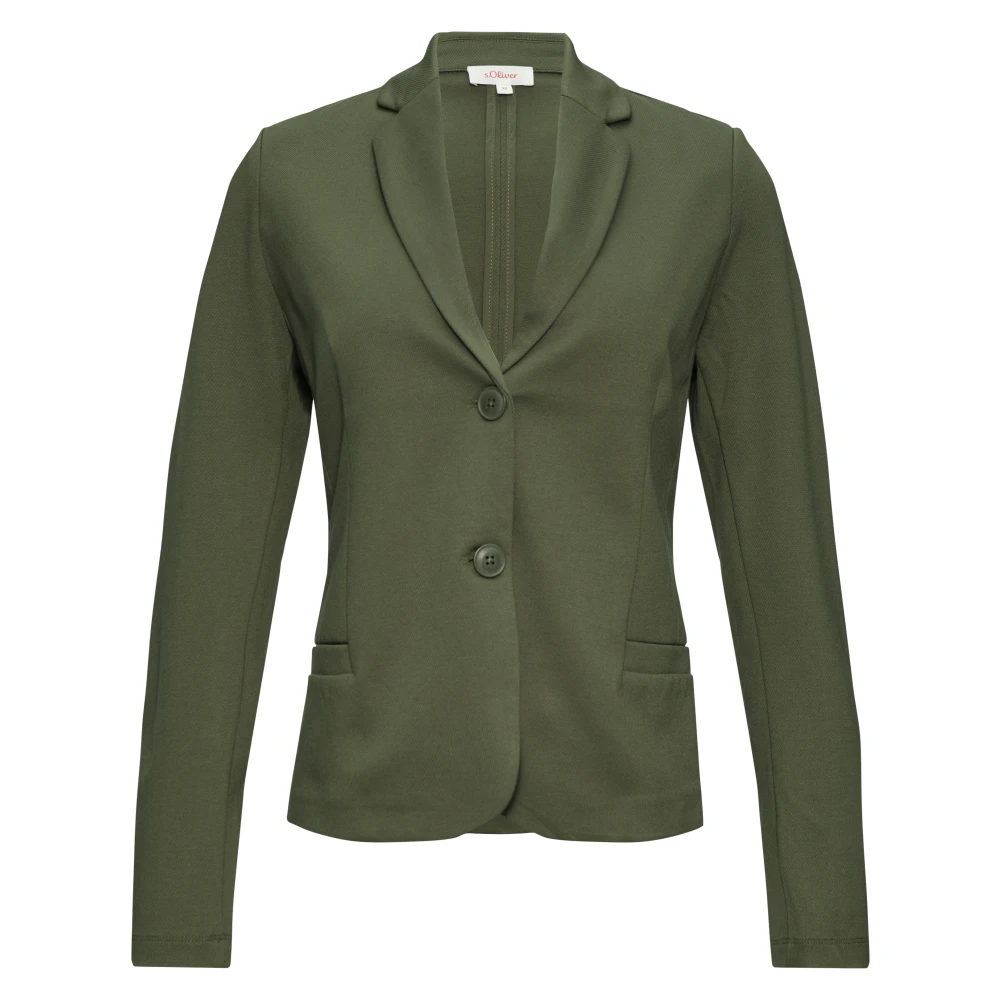 s.Oliver Elegante Twill Blazer voor zakelijke gelegenheden Green Dames