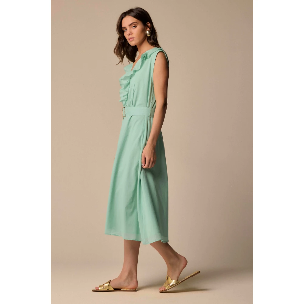 Kocca Elegante Midi Jurken voor Vrouwen Green Dames