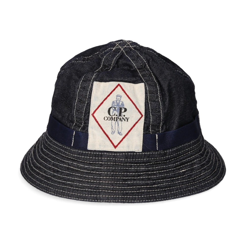 C.P. Company Stijlvolle Bucket Hat met Metalen Studs Blue Heren