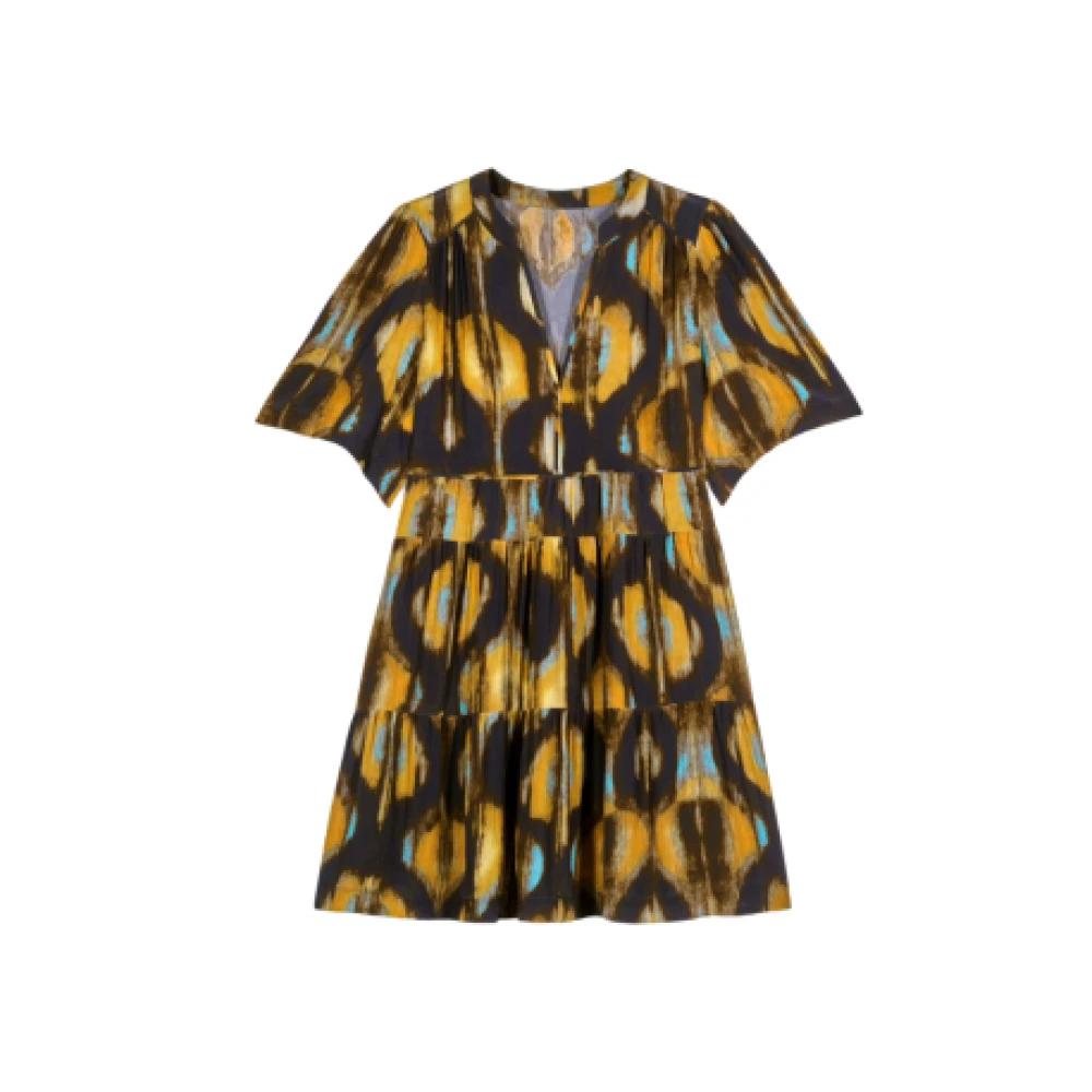 BA&SH Uitlopende jurk met grafische details Multicolor Dames