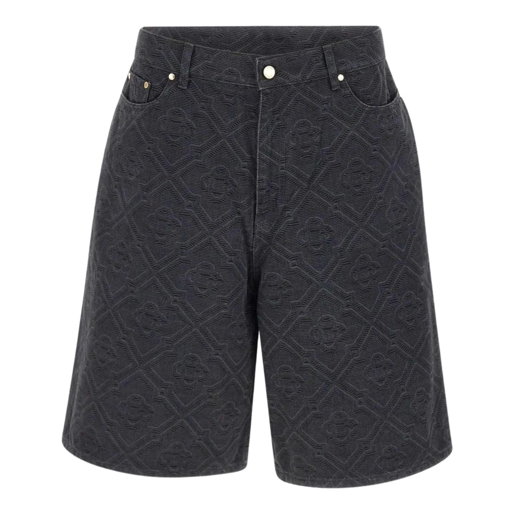 Casablanca Men's Black Laser Monogram Denim Shorts