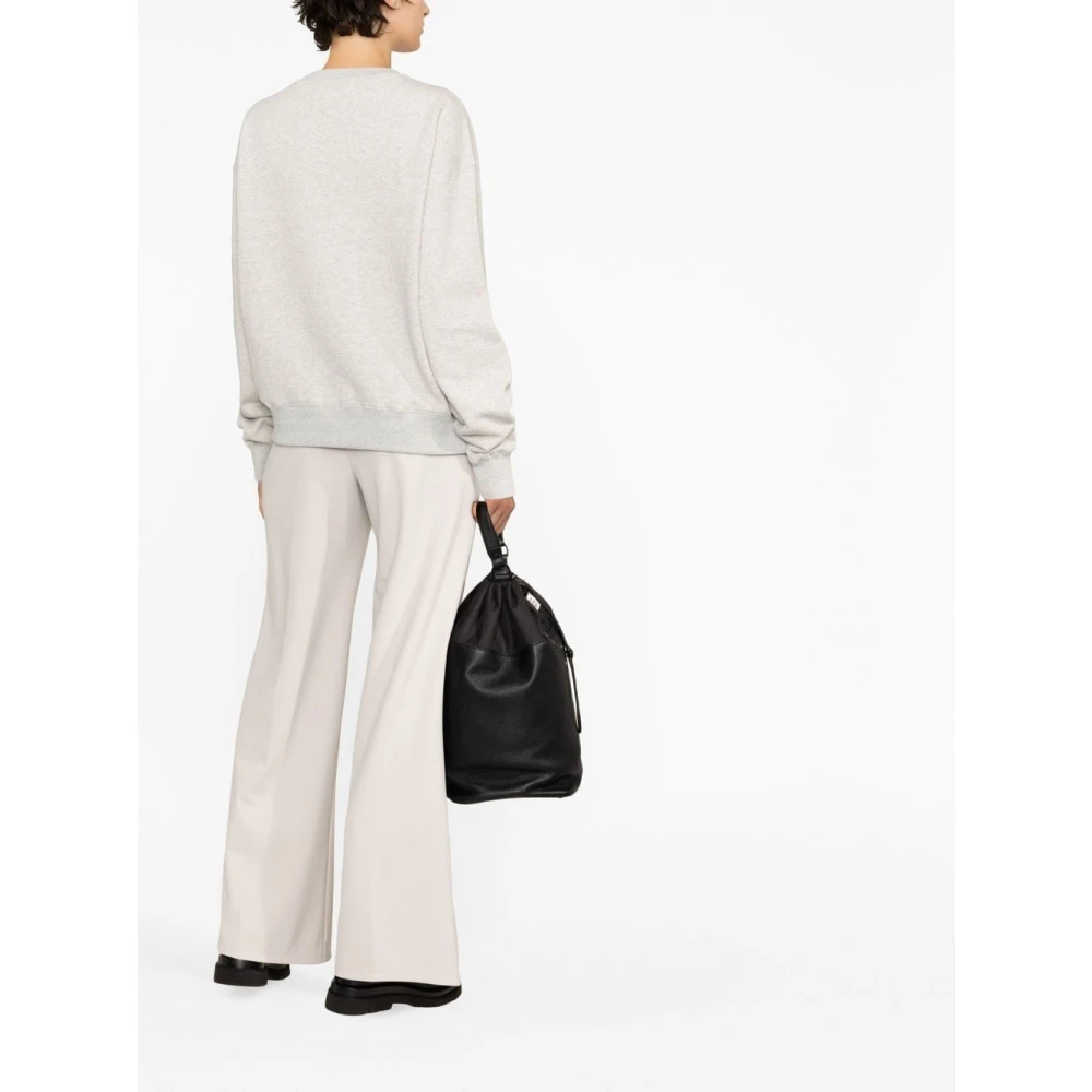 Jil Sander Witte Sweater met Logo Print White Dames