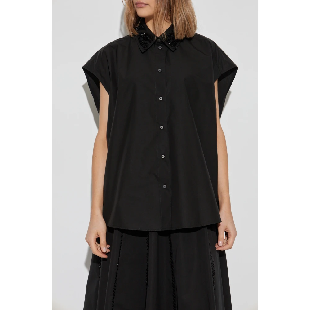 Fabiana Filippi Mouwloos shirt Black Dames