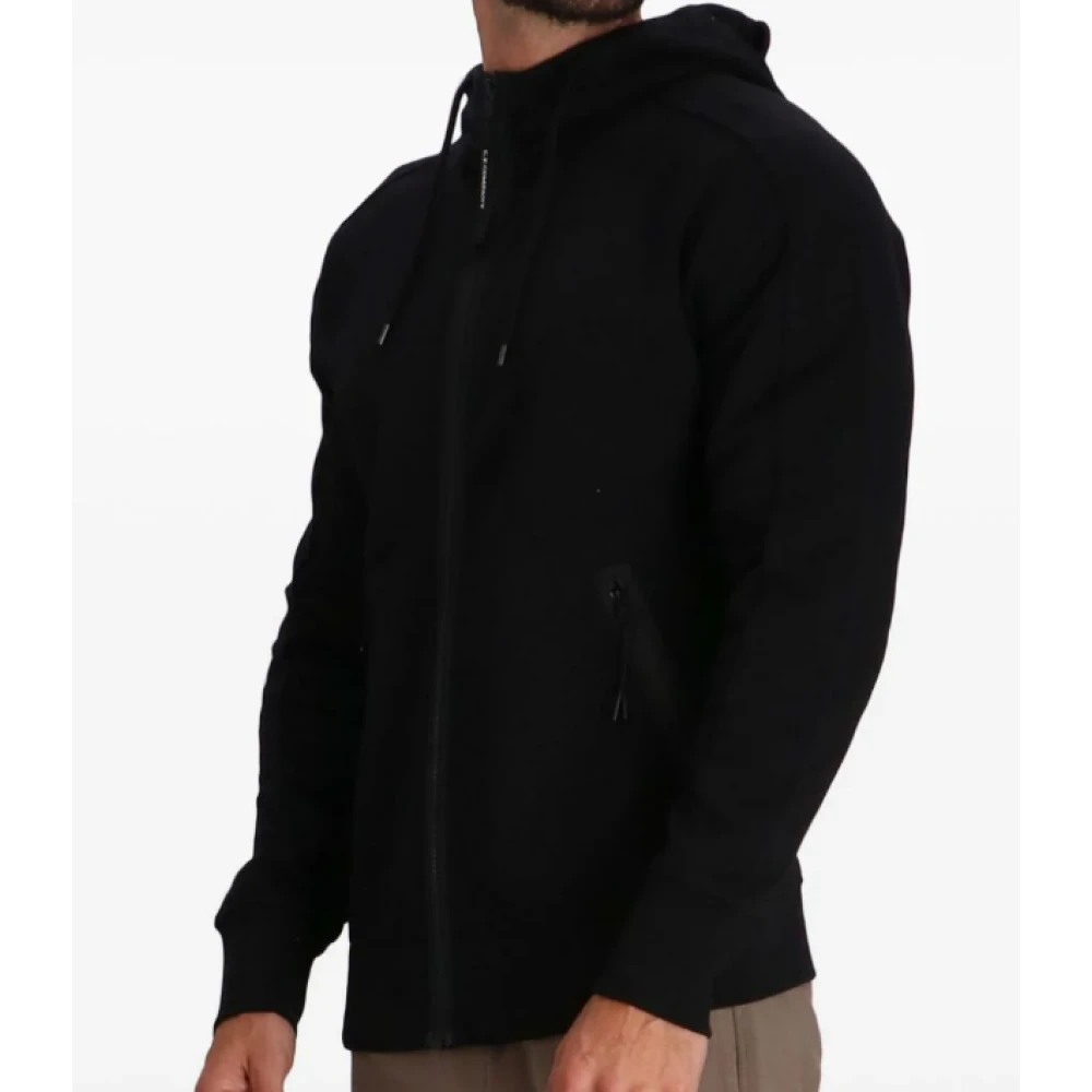 C.P. Company Zwarte capuchontrui stretchbreisel Black Heren